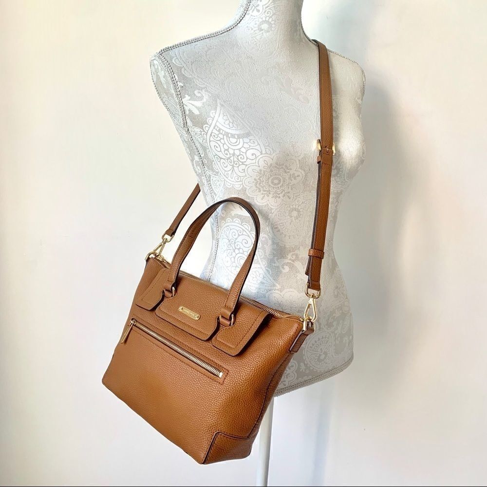 MICHAEL KORS MACKENZIE LEATHER SATCHEL ACORN - Picture 2 of 8